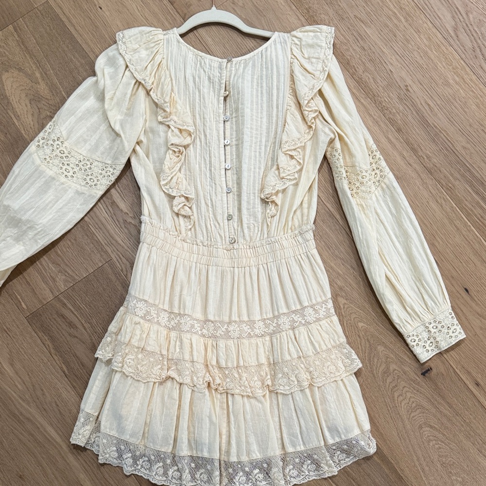 LoveShackFancy Cream Ruffle Dress - Picture 2 of 2